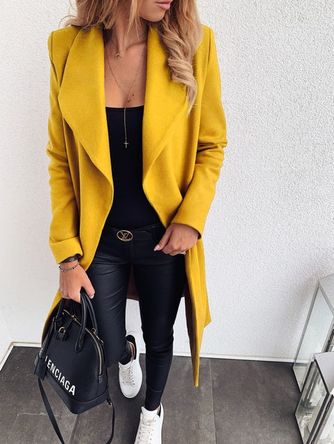 Women's Long Blazer Jacket - Casual Open Front Coat Outerwear