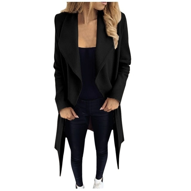 Women's Long Blazer Jacket - Casual Open Front Coat Outerwear