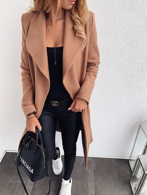Women's Long Blazer Jacket - Casual Open Front Coat Outerwear