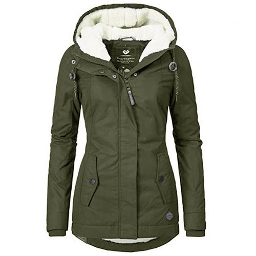 Faux Fur Hooded Winter Parka - Women's Padded Coat