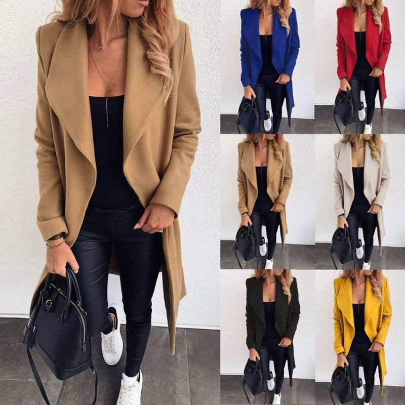Women's Long Blazer Jacket - Casual Open Front Coat Outerwear