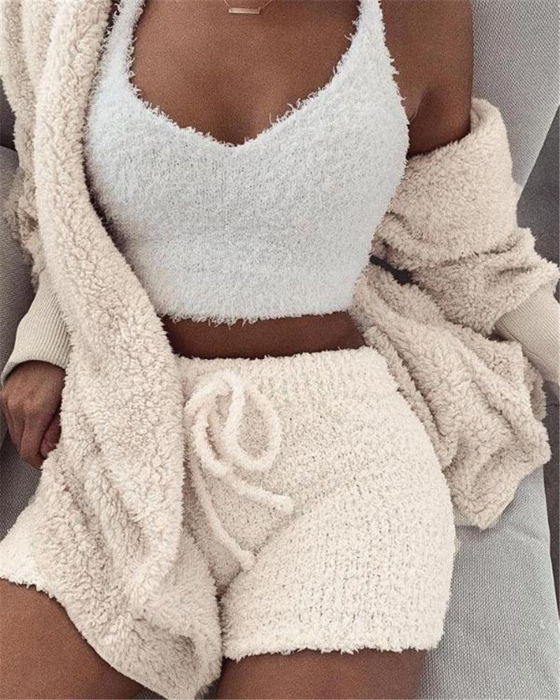 Drawstring Crop Top & Shorts Set