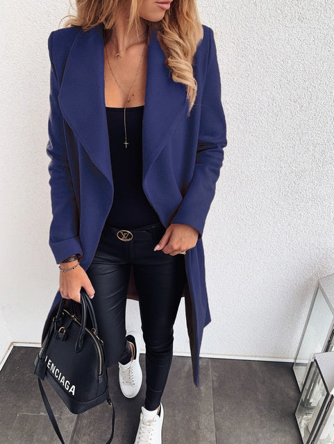 Women's Long Blazer Jacket - Casual Open Front Coat Outerwear