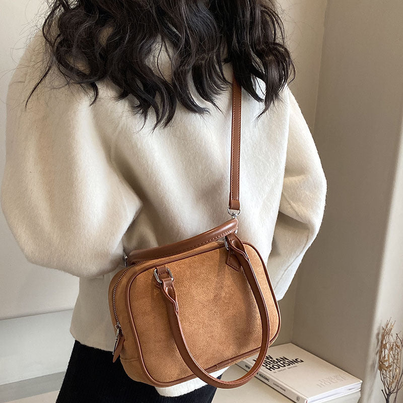 Women's Suede Crossbody Bag - Fashion Shoulder Handbag