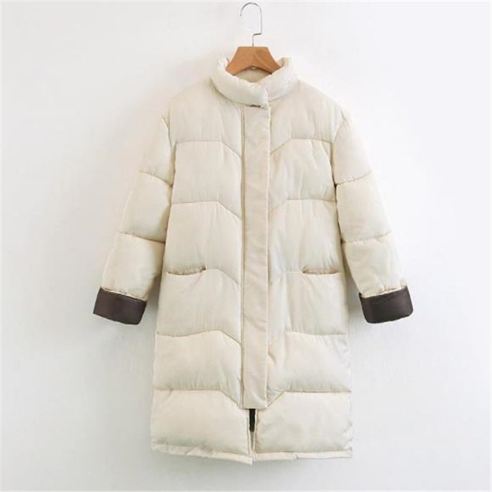 Cotton Padded Winter Jacket - Women's Oversized Puffer Coat