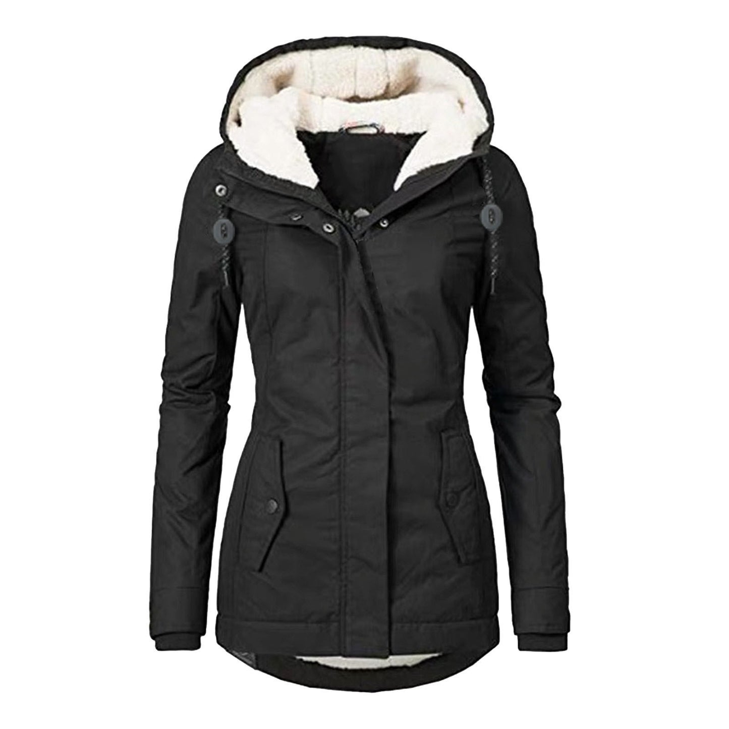 Faux Fur Hooded Winter Parka - Women's Padded Coat
