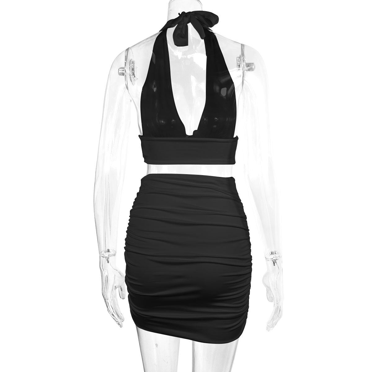 Halter Top & Ruched Skirt Set