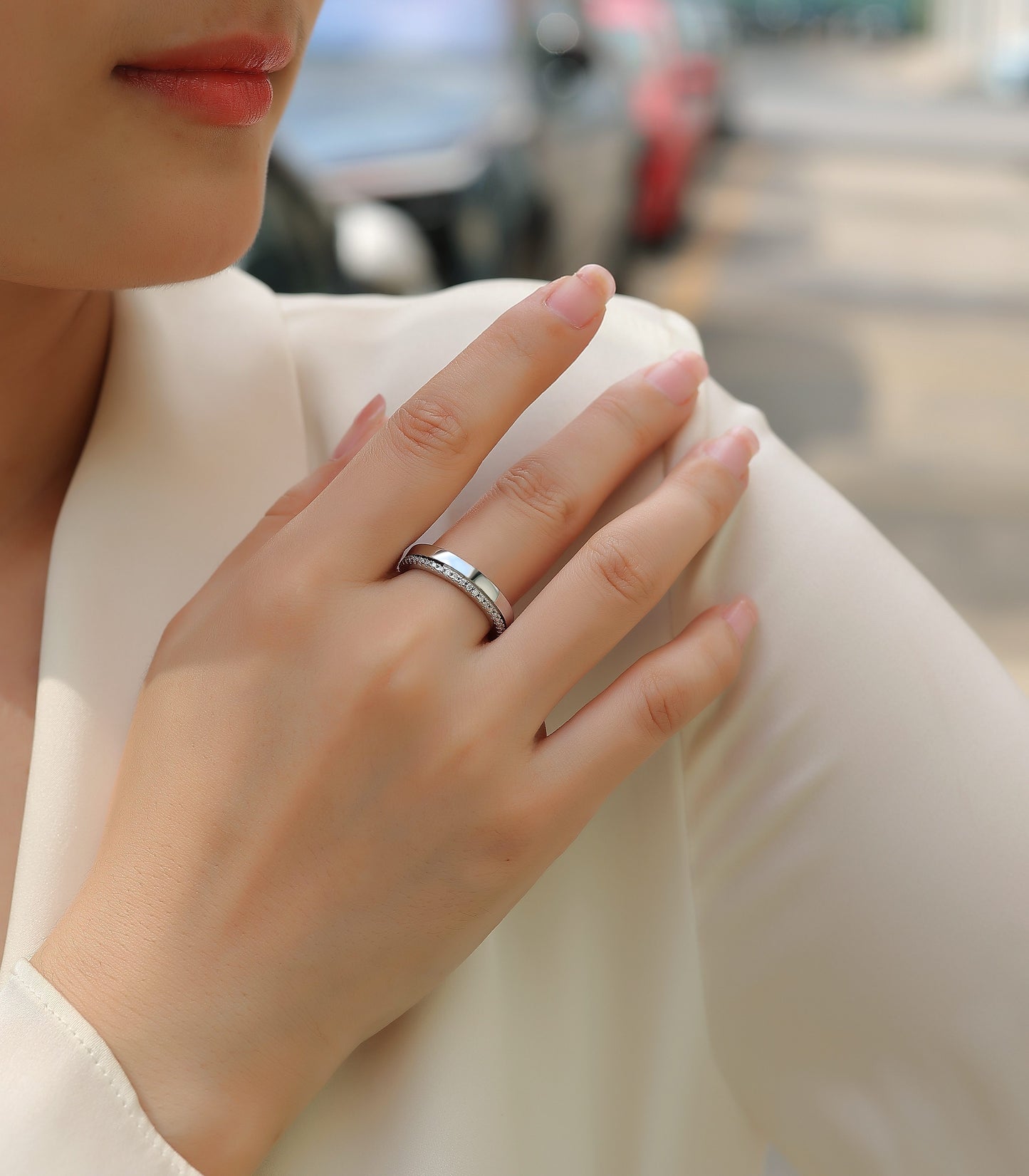 Double Ring Shadow Set - Moissanite S925 Sterling Silver