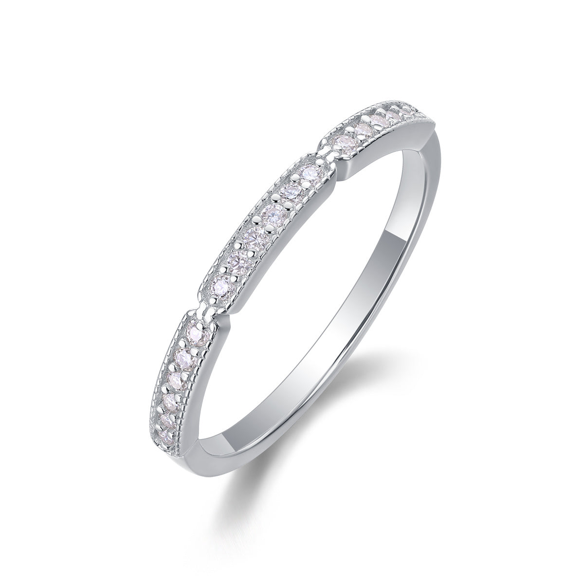 Moissanite Ring - S925 Sterling Silver Platinum Plated Band