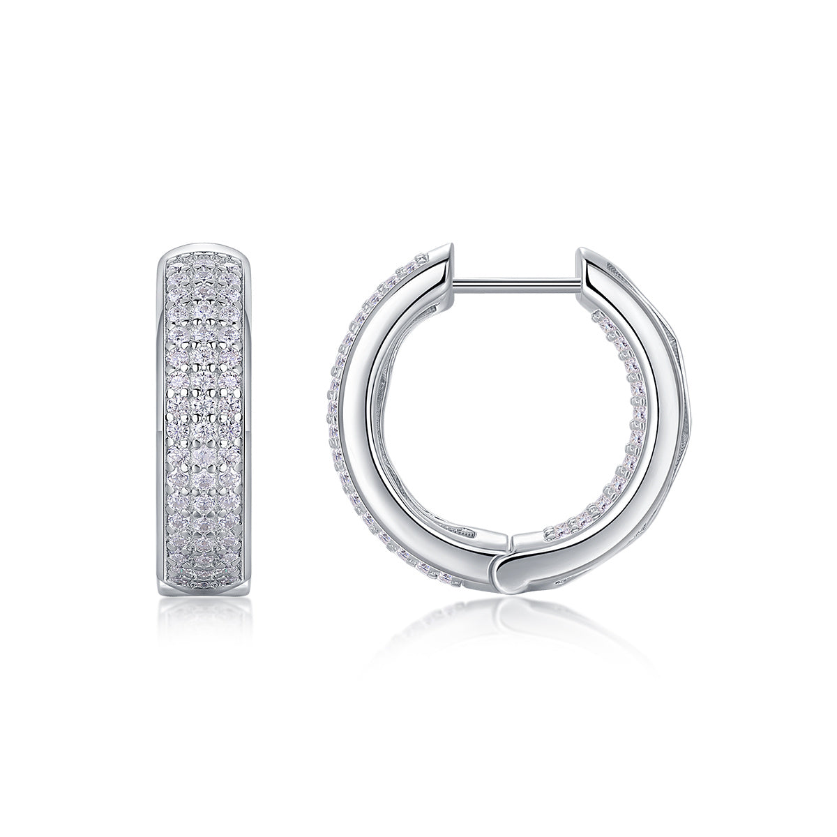 Moissanite Hoop Earrings - S925 Sterling Silver Huggie Hoops
