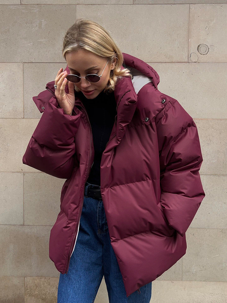 Women's Oversized Puffer Parka - Removable Hood Winter Warm Coat
