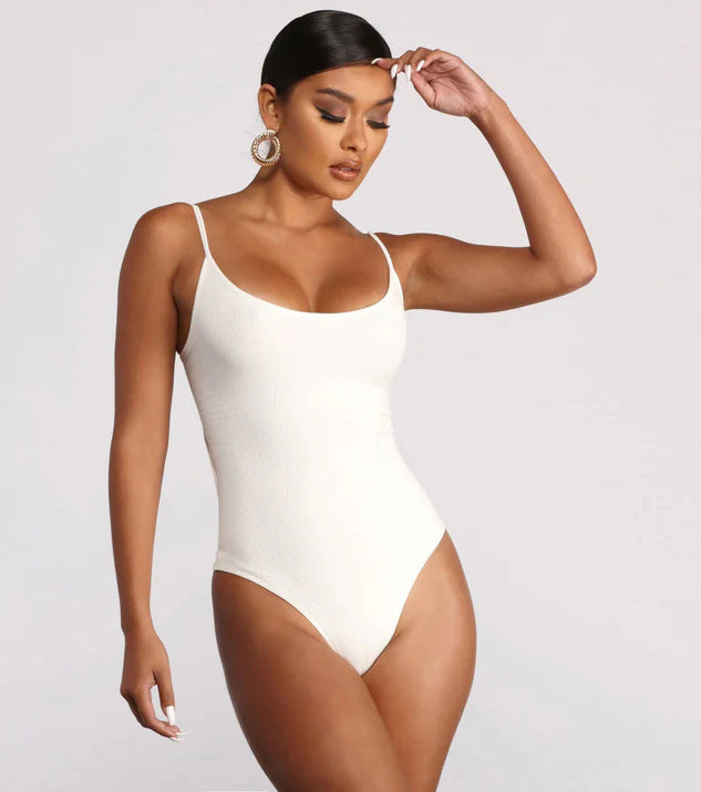 Women's One-Piece Swimsuit - Backless Triangle Cut Bathing Suit