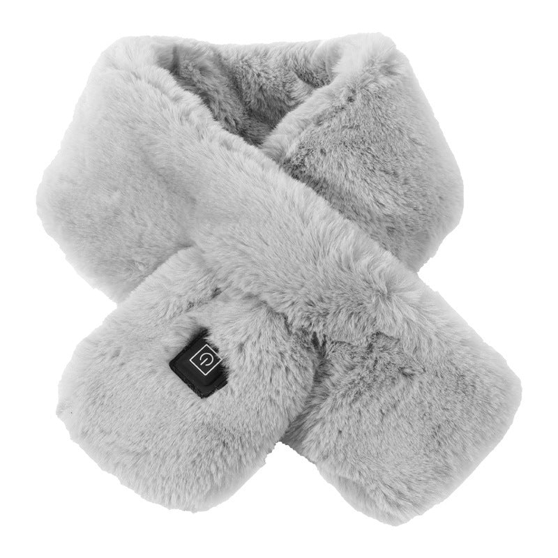 Plush Heated Neck Wrap - USB Electric Warming Scarf with Temperature Control