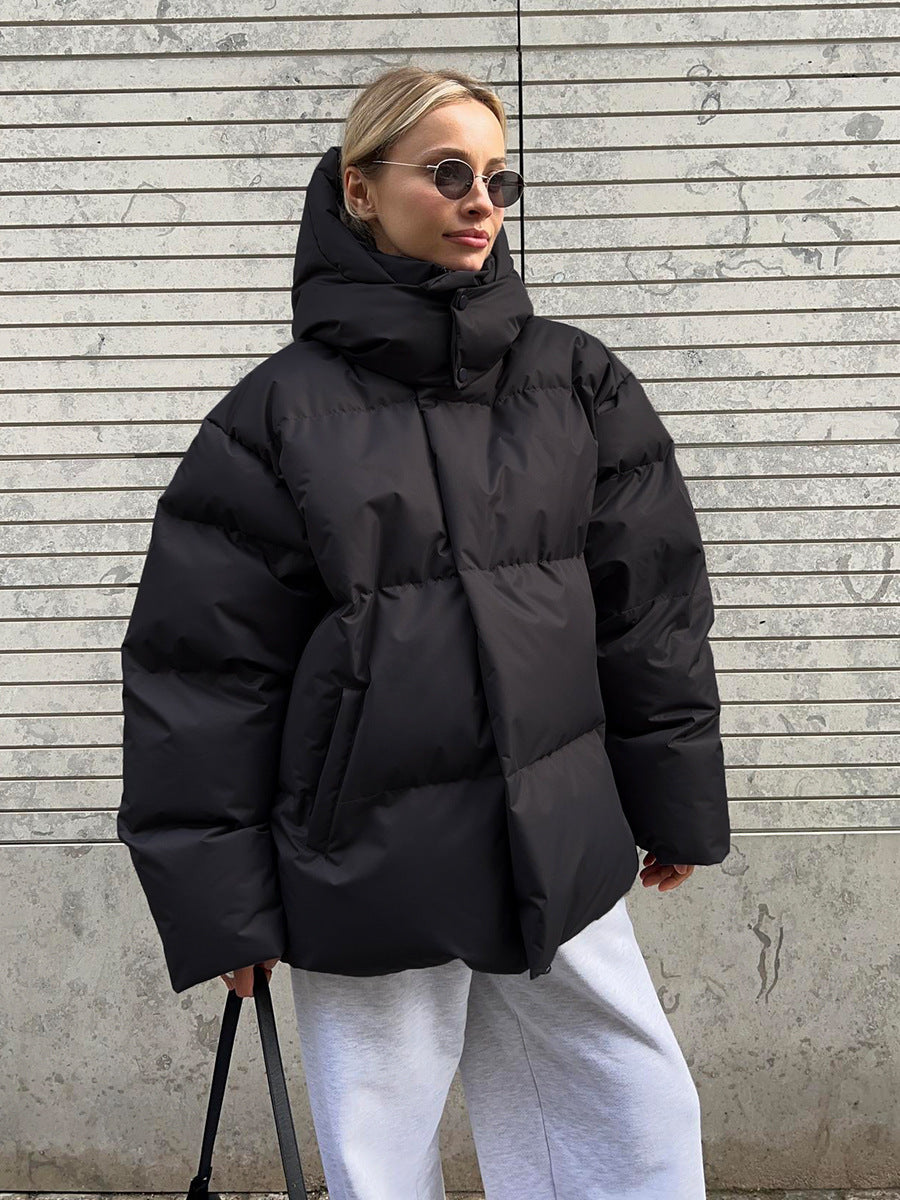 Women's Oversized Puffer Parka - Removable Hood Winter Warm Coat