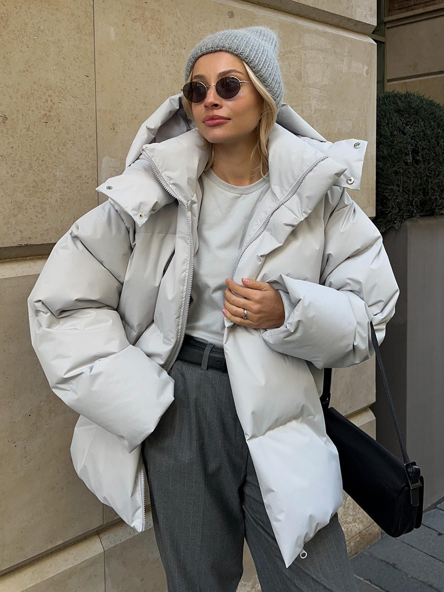 Women's Oversized Puffer Parka - Removable Hood Winter Warm Coat