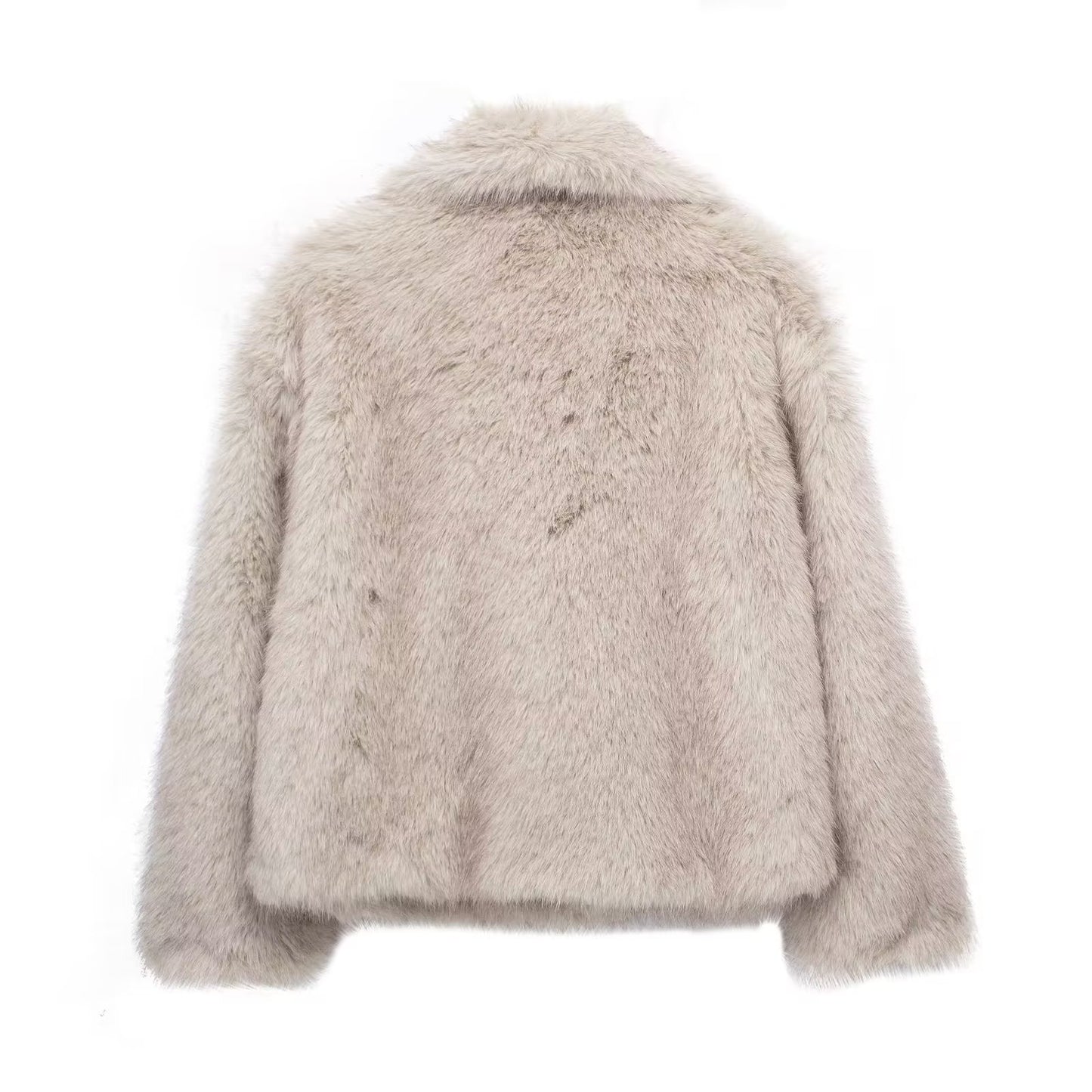 Women's Fluffy Plush Coat - Winter Warm Lapel Jacket