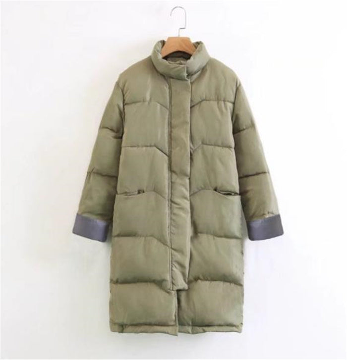 Cotton Padded Winter Jacket - Women's Oversized Puffer Coat