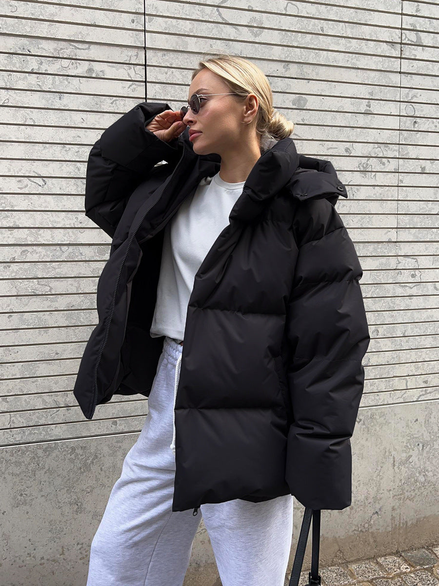 Women's Oversized Puffer Parka - Removable Hood Winter Warm Coat