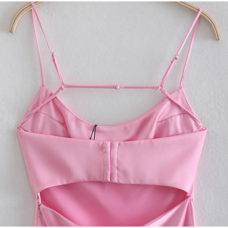 Satin Backless Maxi Dress