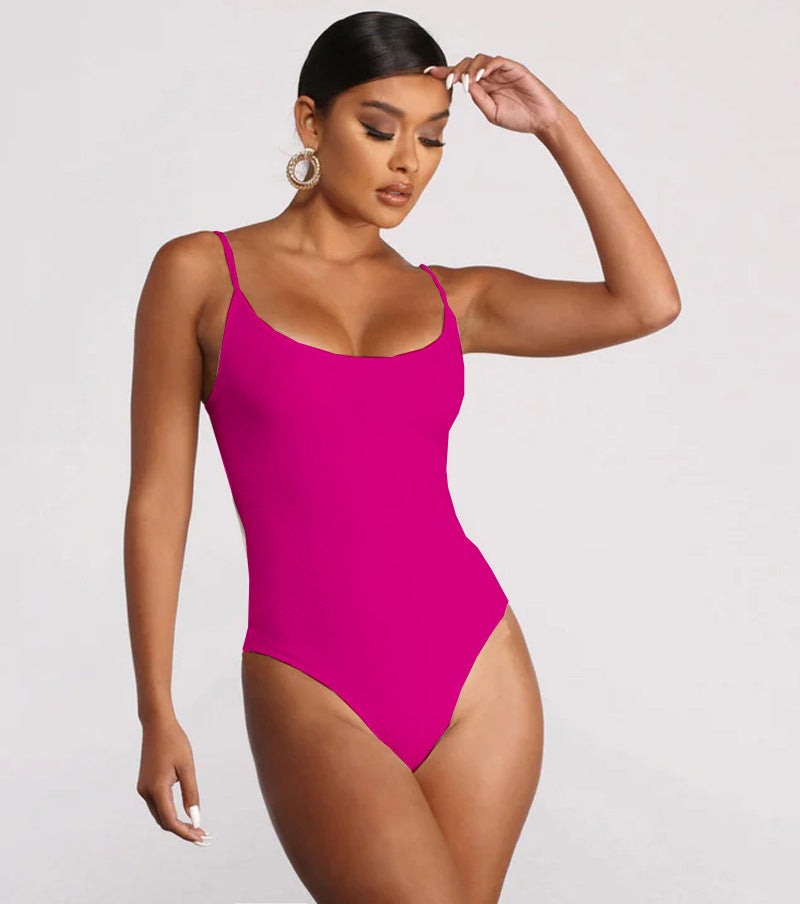 Women's One-Piece Swimsuit - Backless Triangle Cut Bathing Suit