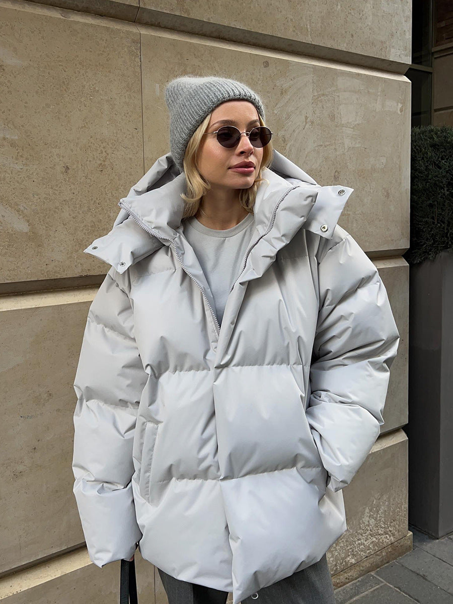 Women's Oversized Puffer Parka - Removable Hood Winter Warm Coat
