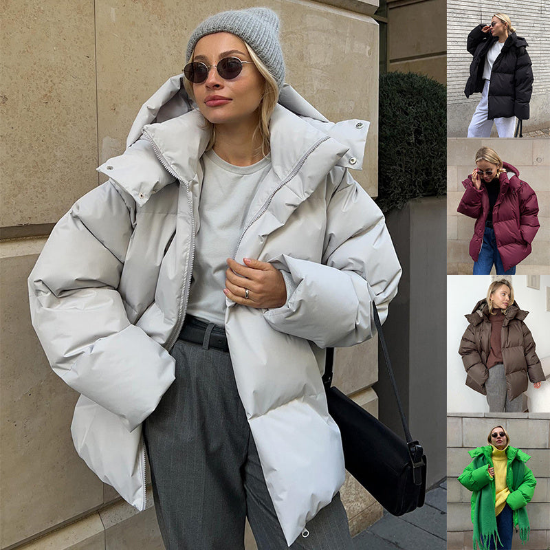 Women's Oversized Puffer Parka - Removable Hood Winter Warm Coat