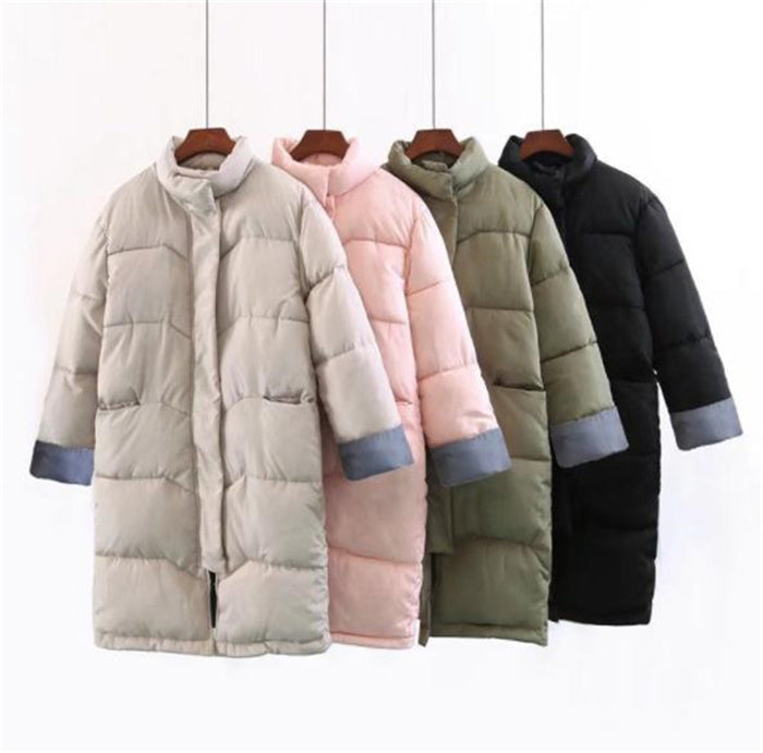Cotton Padded Winter Jacket - Women's Oversized Puffer Coat
