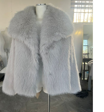 Women's Fluffy Plush Coat - Winter Warm Lapel Jacket